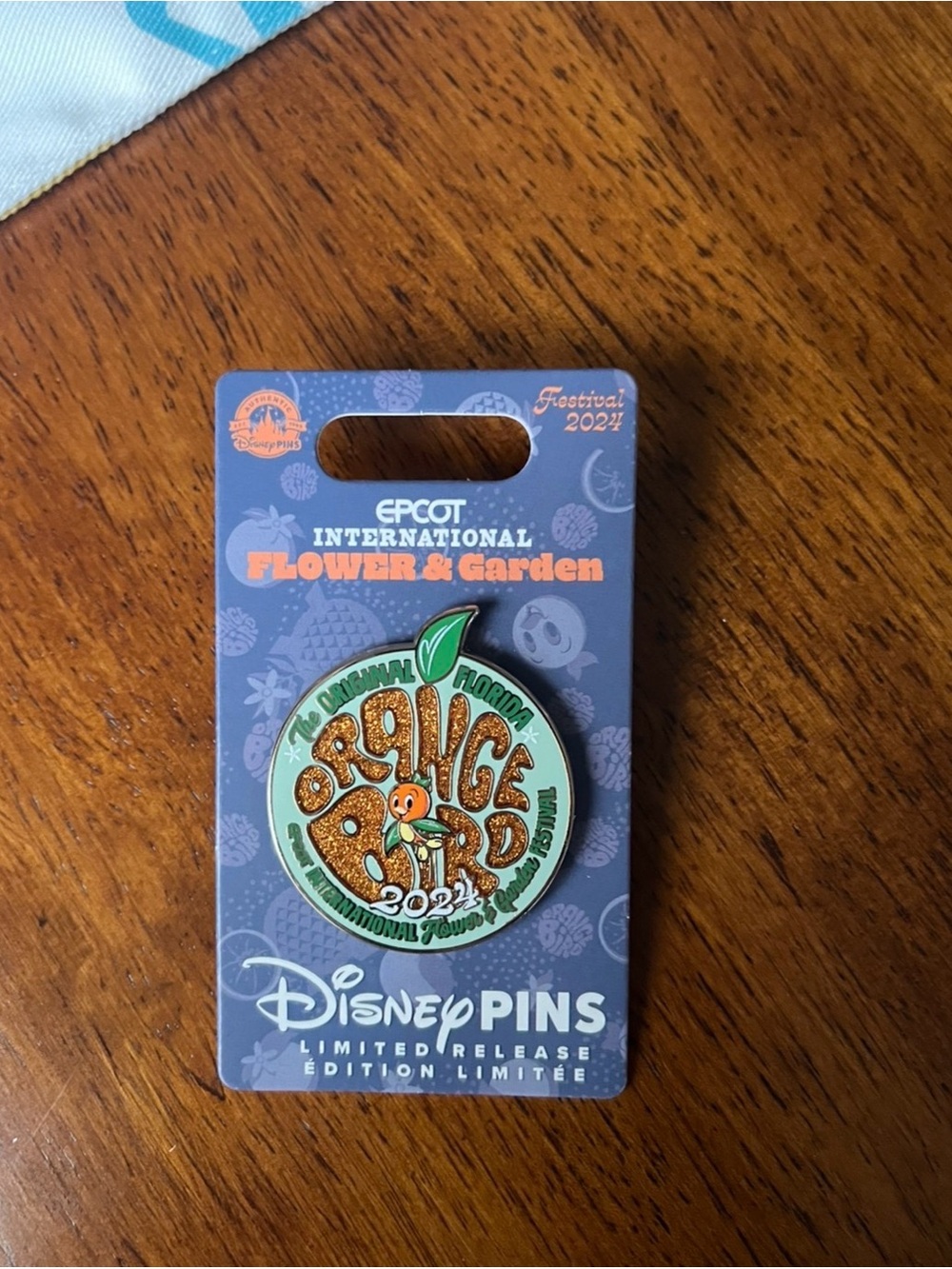 Disney Pin EPCOT Flower and Garden Festival Orange Bird Glitter Pin 2024